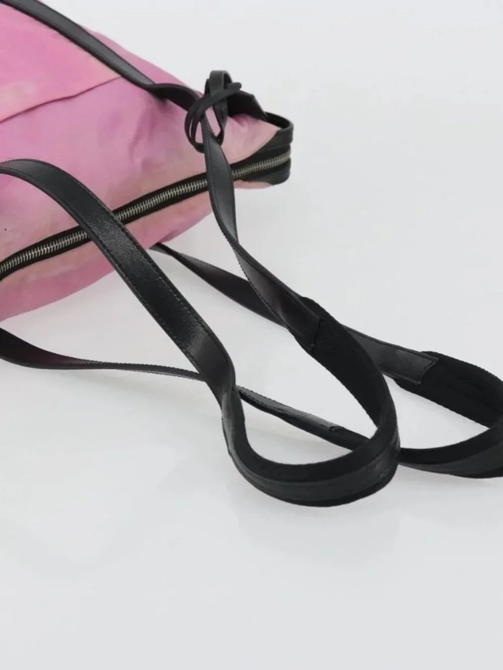 PRADA Shoulder Bag Nylon Pink Silver Auth 176628